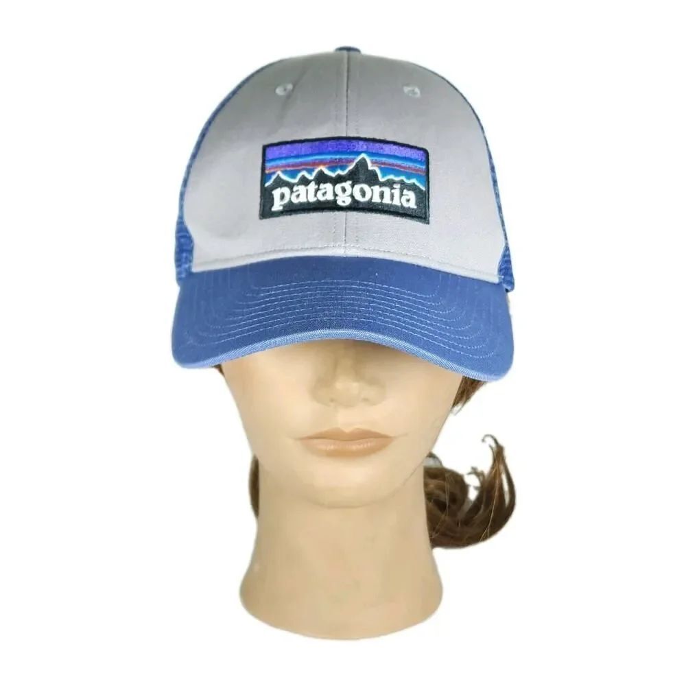 Patagonia Unisex P-6 Lopro OS Salt Grey Current Blue Snapback Trucker Cap Hat